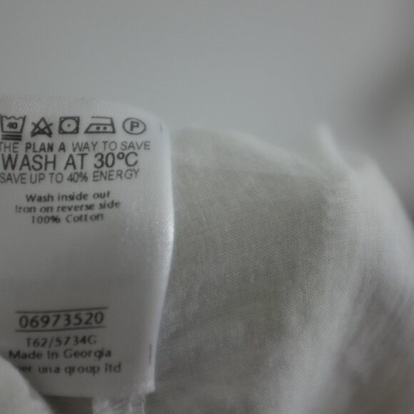 Per Una white Green Floral Sundress Elegant Summer Midi cotton Dress size 12 R - Picture 13 of 13